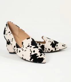 Shoe Religion Cow Print Suede Loafer Flats