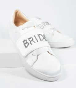 Betsey Johnson ( Steve Madden Daniel Friedman) Betsey Johnson Ivory Satin & Rhinestone Bride Sneakers
