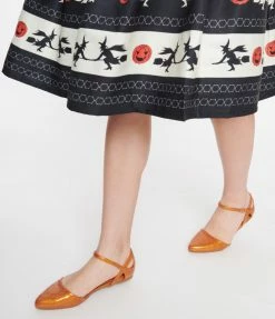 Unique Vintage Orange Glitter Libby Flats