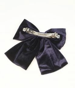 Accessories Collectif Navy Velvet Bow Lisette Hair Clip