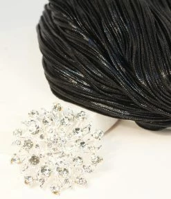 Collectif Black Metallic Statement Knotted Turban Flapper Accessories