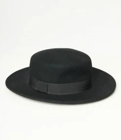 Unique Vintage Black Wool Bolero Hat