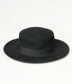 Unique Vintage Black Wool Bolero Hat