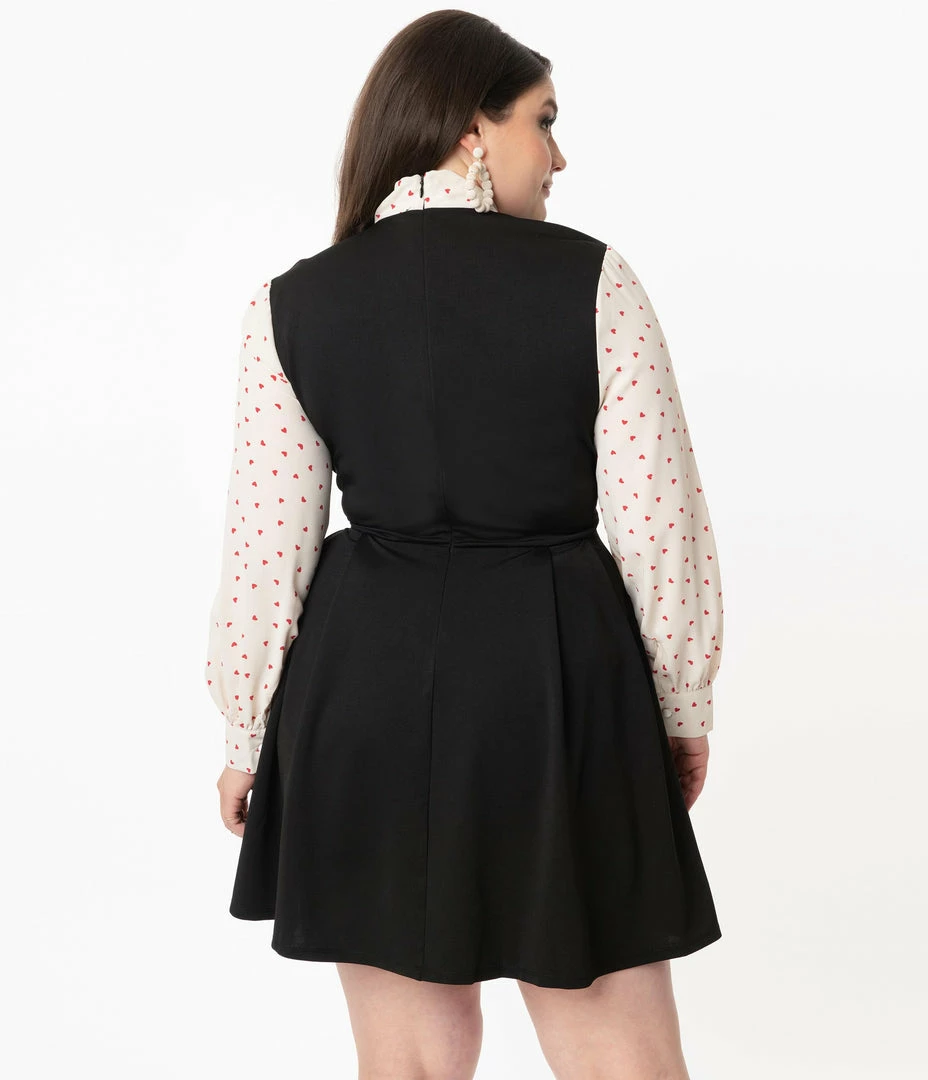 Smak Parlour Plus Size Black & Red Hearts She.E.O. Fit & Flare Dress