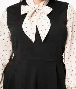 Smak Parlour Plus Size Black & Red Hearts She.E.O. Fit & Flare Dress
