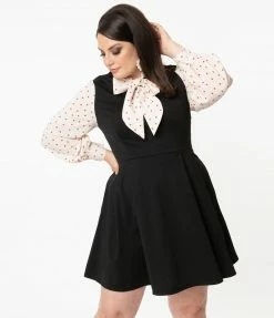 Smak Parlour Plus Size Black & Red Hearts She.E.O. Fit & Flare Dress