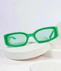 Lucent Product Inc. Retro Neon Green Rectangle Sunglasses