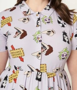 Dresses Cakeworthy Plus Size Beetlejuice Character Print Fit & Flare Dress