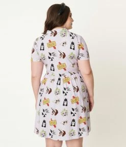 Dresses Cakeworthy Plus Size Beetlejuice Character Print Fit & Flare Dress