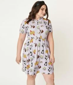 Dresses Cakeworthy Plus Size Beetlejuice Character Print Fit & Flare Dress