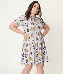 Dresses Cakeworthy Plus Size Beetlejuice Character Print Fit & Flare Dress
