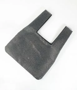 FAME Accessories Black & Silver Rhinestone Handbag