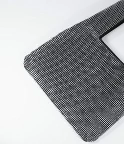 FAME Accessories Black & Silver Rhinestone Handbag