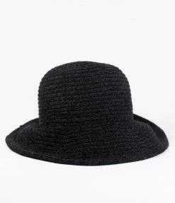 FAME Accessories Black Fuzzy Bucket Hat 1980s & 1990s