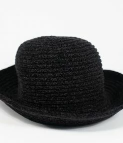 FAME Accessories Black Fuzzy Bucket Hat 1980s & 1990s