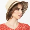 Joia Accessories Tan & Brown Straw Bucket Hat