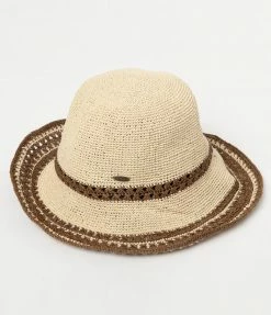 Joia Accessories Tan & Brown Straw Bucket Hat