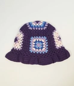 Unique Vintage Purple Crochet Pattern Hat 1960s