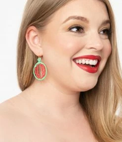 FAME Accessories Retro Watermelon Drop Earrings