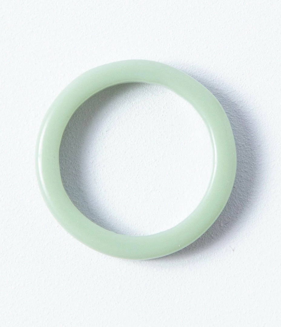 FAME Accessories Grey & Green Resin Rhinestone Three Ring Set