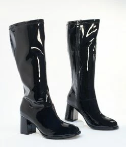 Unique Vintage Black Patent Gogo Boot Unique Vintage Brand