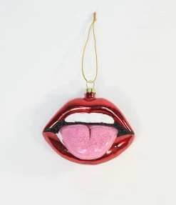 Cody Foster Rock & Roll Tongue Glass Ornament