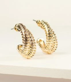 8 Other Reasons 14K Gold Plated Tipsy Hoop Earrings