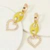 8 Other Reasons Accessories 14K Gold Plated Heart Drop Hoop Earrings