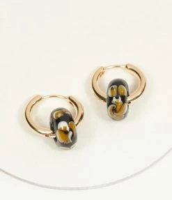 8 Other Reasons 14K Gold Plated Beaded Hoop Earrings