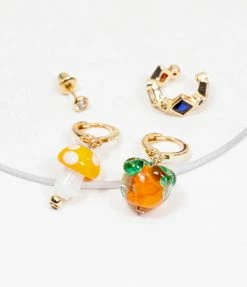 8 Other Reasons Rhinestone & Bead 14k Gold Plated Earring Set Accessories