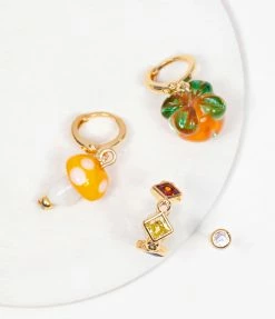 8 Other Reasons Rhinestone & Bead 14k Gold Plated Earring Set Accessories