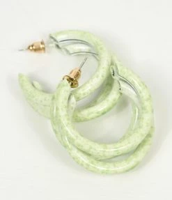 8 Other Reasons Green Speckled Trilogy Hoop Earrings Accessories
