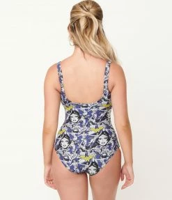 DC Comics X Unique Vintage Wonder Woman All Over Print Huntington Swimsuit Swimwear