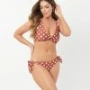 Unique Vintage Rust & White Dot Sweet & Sash-y Swim Bottom
