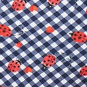 Unique Vintage Plus Size Navy Gingham & Ladybug Print Rialto Bikini Top Swimwear