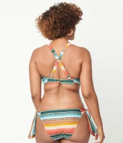 Swimwear Unique Vintage Serape Stripe Give Us A Ring Swim Top