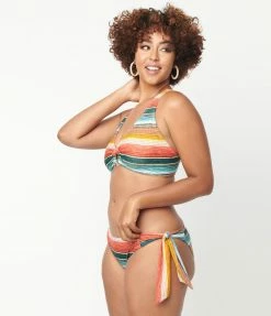 Swimwear Unique Vintage Serape Stripe Give Us A Ring Swim Top