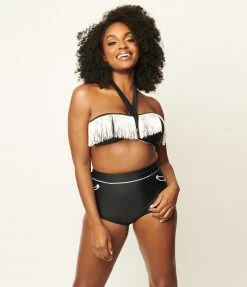 Unique Vintage Black Western Star Mrs Cooper Swim Bottom Swimwear