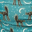 Unique Vintage Blue & Spooky Cat Print Forever Glam Swim Top Swimwear