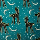 Swimwear Unique Vintage Plus Size Blue & Spooky Cat Print Provincetown Swim Bottom