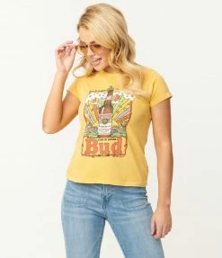 Tops Junk Food Vintage King Of Beers Budweiser Graphic Tee