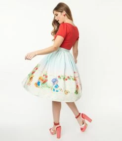 Strawberry Shortcake X Unique Vintage Garden Party Border Swing Skirt 1980s & 1990s