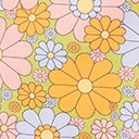 Smak Parlour Plus Size Avocado Green & Multicolor Daisy Downtown Scene Dress 1960s