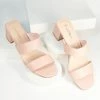 Belissima Pink Slip On Heel Sandals 1970s