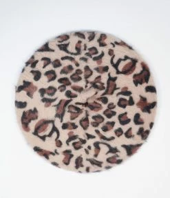 Jeanne Simmons Accessories 1970s Leopard Print Fur Beret