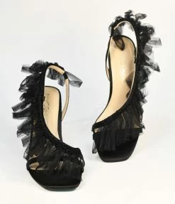 Betsey Johnson ( Steve Madden Daniel Friedman) Betsey Johnson Black Tulle Sandal Heels