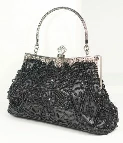 Unique Vintage Brand Unique Vintage Black Beaded Top Frame Purse