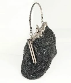 Unique Vintage Brand Unique Vintage Black Beaded Top Frame Purse