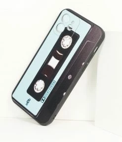Unique Vintage Blue & Black Cassette IPhone 12 Case 1980s & 1990s