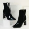 East Lion (Qupid) Black Patent Leatherette Pointed Toe Booties Shoes